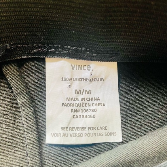 Vince. Black Leather and Suede Leggings Medium - Picture 4 of 7